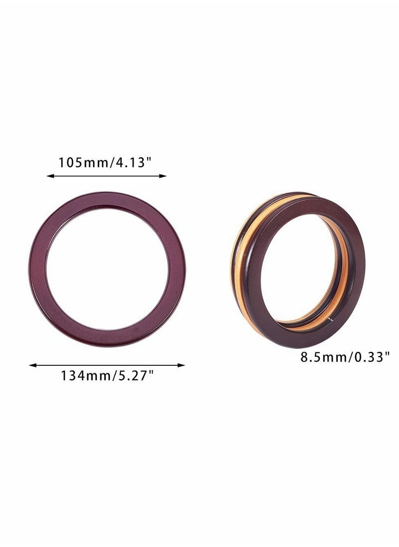 Excefore Wooden Bag Handles, 4 Pcs Round Shaped Replacement Purse Handles, 13.5 cm Handbag DIY Accessories  - Image 3