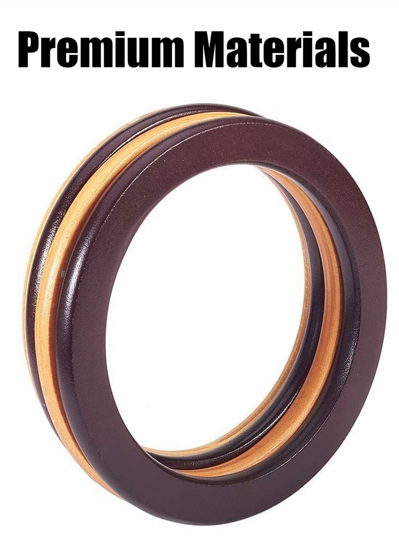 Excefore Wooden Bag Handles, 4 Pcs Round Shaped Replacement Purse Handles, 13.5 cm Handbag DIY Accessories  - Image 4