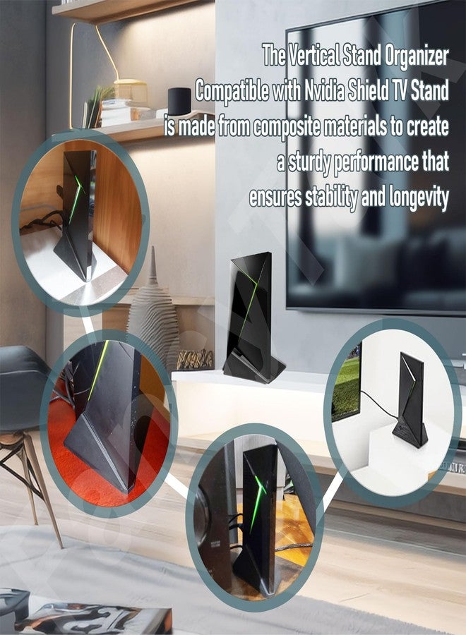 FancyTark Premium Vertical Stand Compatible with Nvidia Shield TV Pro (2017 & 2019 Models) - Weighted Base for Enhanced Stability - Space-Saving Desk Organizer Mount for Nvidia Shield Android TV - Image 3