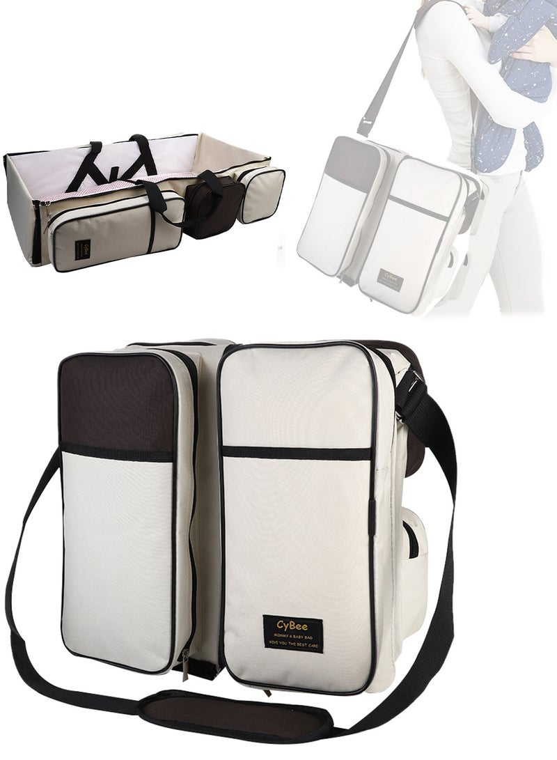 GOOTOY Portable And Foldable Mommy Backpack,Multifunctional Handbag Can Turn Into Baby Crib Bed