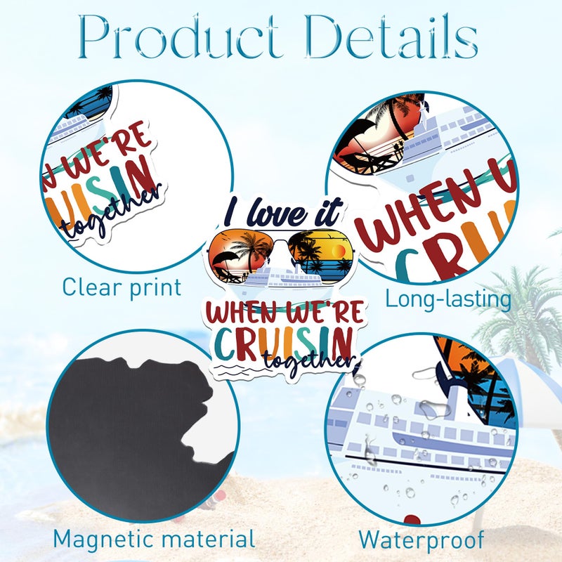 MENIFEND Family Cruise Door Decorations Magnetic, 4 Pcs Retro Family Trip 2026 Cruise Magnets, Nautical Vacation Ship Cabin Door Signs Fridge Magnets Decor - Image 3