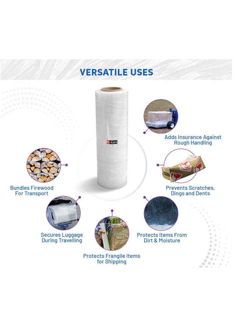 Hi Care - Clear Stretch Film Wrap Cling Film Luggage wrapping Plastic Roll For Moving Shrink Wrap Plastic Roll Cling Wrap For Luggage - Image 1