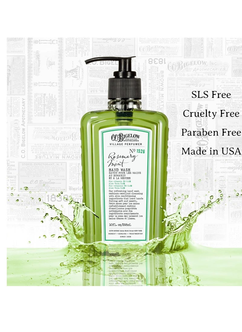 C. O. Bigelow C.O. Bigelow Hand Wash Rosemary Mint, Village Perfumer Moisturizing Hand Soap for Bathroom & Kitchen with Aloe Vera and Pro-Vitamin B5, 10 fl oz  - Image 2