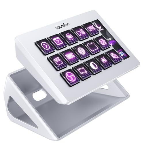 SOOMFON Stream Controller Stream Control Deck with 15 LCD Macro Keys Customizable for Content Creators Streaming Gaming to Trigger Actions in OBS, YouTube, Twitch and More, Compatible with PC & MAC - Image 1