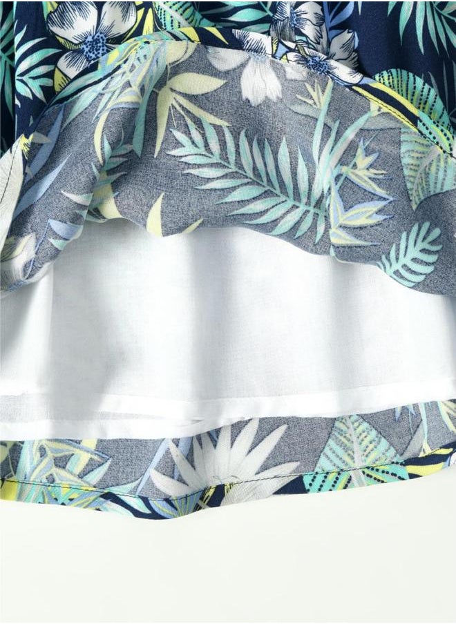 BELLA MODA All-Over Print Button Detail Dress with Long Sleeves by Styli  - Image 5