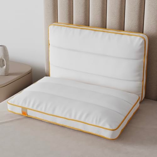 SleepyCat Slim Pillow with Microfiber, Designed for Neck and Spine Alignment | Ideal for Minimal Elevation | Luxe Microfibre Pillow | Machine Washable |Set of 2, Standard Size, 26x16 inches - Image 1