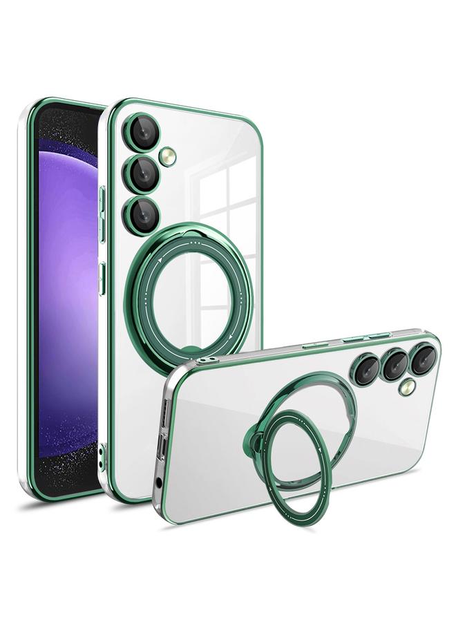 اس-توب جراب لهاتف Samsung Galaxy S23 FE 5G مطلي بالكهرباء مع حامل MagSafe يدور 360 درجة ومضاد للصدمات - Image 1