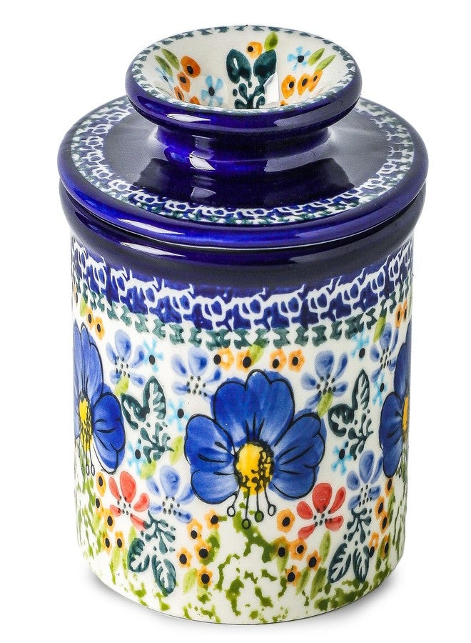 Lyeec French Butter Crock with Lid for Countertop,Handpainted Floral Butter Keeper with Water Seal Line, Farmhouse Ceramic Butter Container Airtight for Soft Spreadable Butter,Housewarming Gifts - Image 1