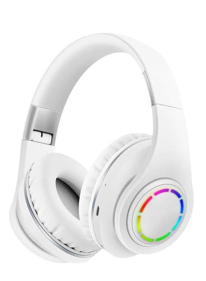 Wireless Headphone TUNE LED-2 - Bluetooth - RGB LED - Pure Bass Sound - Noise Cancelling-WHITE - Image 1