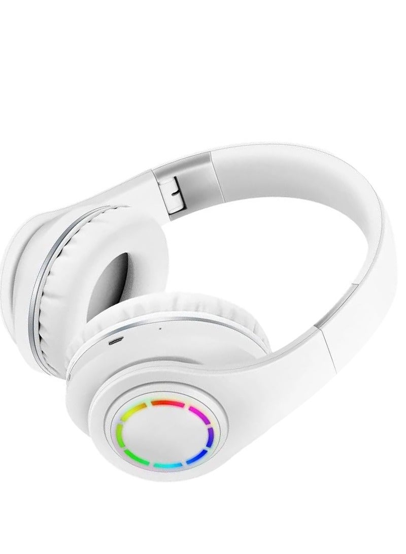 Wireless Headphone TUNE LED-2 - Bluetooth - RGB LED - Pure Bass Sound - Noise Cancelling-WHITE - Image 2