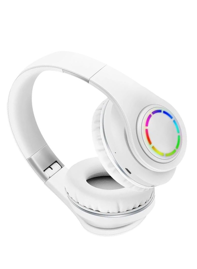 Wireless Headphone TUNE LED-2 - Bluetooth - RGB LED - Pure Bass Sound - Noise Cancelling-WHITE - Image 3