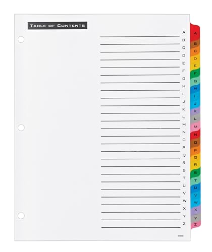 Office Essentials 11677 Table 'n Tabs Dividers, 26-Tab, Letter - Image 2