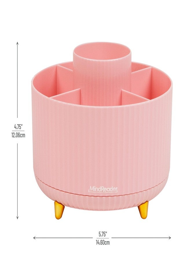 Mind Reader Rotating Pen Cup, Accessory Holder, Desktop Organization, Office, Plastic, 5.75" L x 5.75" W x 4.75" H, Pink - Image 3