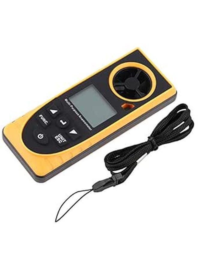 مقياس تدفق الهواء الرقمي، مقياس شدة الرياح، شاشة LCD لعرض سرعة الرياح ودرجة الحرارة والرطوبة وقياس CFM - Image 1