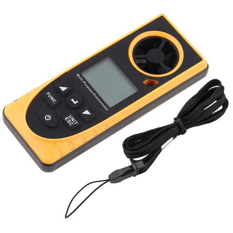 مقياس تدفق الهواء الرقمي، مقياس شدة الرياح، شاشة LCD لعرض سرعة الرياح ودرجة الحرارة والرطوبة وقياس CFM - Image 2