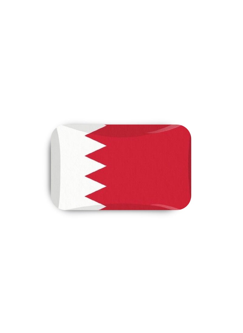 971MEDIA Bahrain Flag - Metal Badge Epoxy Coated with Magnetic Pin that Doesn't Tear Clothes  - Image 2