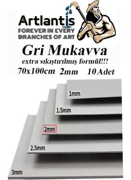 Artlantis Cardboard Gray 2 mm 70X100 cm 10 Pieces Hard Cardboard Extra Compressed 70*100 Cardboard Gray Color 10 Pieces  - Image 1
