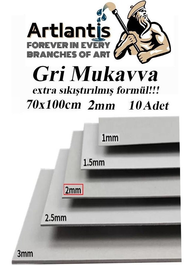 Artlantis - Cardboard Gray 2 mm 70X100 cm 10 Pieces Hard Cardboard Extra Compressed 70*100 Cardboard Gray Color 10 Pieces - Image 1