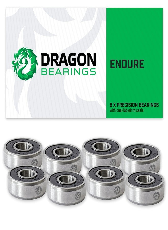 Fireball Dragon Skateboard Bearings Set (8 Pack) - 608 Longboard Bearings for Skateboard Inline & Roller Skate - Fast All Weather Bearings with Dual Labyrinth Shields - Guaranteed for Life (Endure) - Image 1