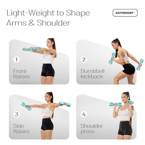EAST MOUNT Adjustable Dumbbells 5 lb Dumbbells Set of 2 / Pair 10 lb Total Free Weights 6 in 1 Women Hand Weights for Home,Office,Gym Exercise Training 2lb 3lb 4lb 5lb Fast Adjust - Image 4