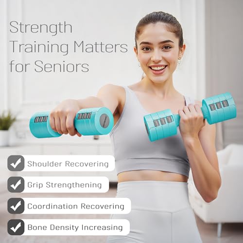 EAST MOUNT Adjustable Dumbbells 5 lb Dumbbells Set of 2 / Pair 10 lb Total Free Weights 6 in 1 Women Hand Weights for Home,Office,Gym Exercise Training 2lb 3lb 4lb 5lb Fast Adjust - Image 3