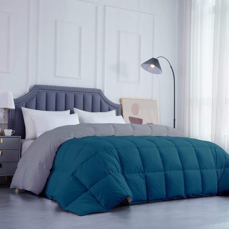 Razzai MammaYo Razzai Down Alternative Soft Quilted 300 GSM All Weather Comforter (60" x 90" Inches/152cm x 228cm) - Single Bed Comforters|Silver/Teal - Image 2