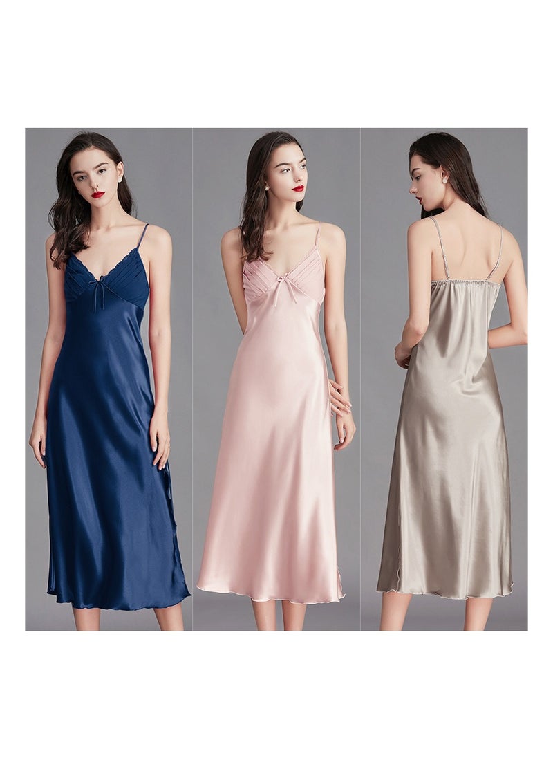 KUYING - Oversized Ice Silk Sling Pajamas - Image 1