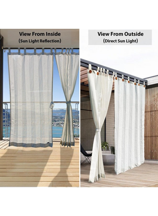Hippo HIPPO 160 GSM Outdoor Sun Blocking Balcony Loop Curtains Sun & UV Protection, Light Filtering 7.5FT Door Curtain (3FTX7.5FT, Sand-White, 2 PC) - Image 4