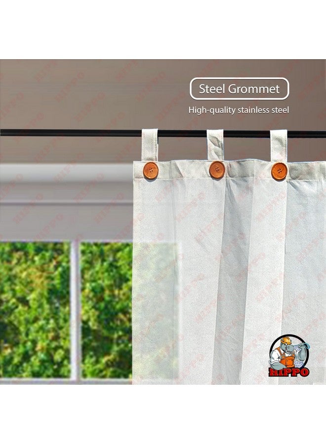 Hippo HIPPO 160 GSM Outdoor Sun Blocking Balcony Loop Curtains Sun & UV Protection, Light Filtering 7.5FT Door Curtain (3FTX7.5FT, Sand-White, 2 PC) - Image 5