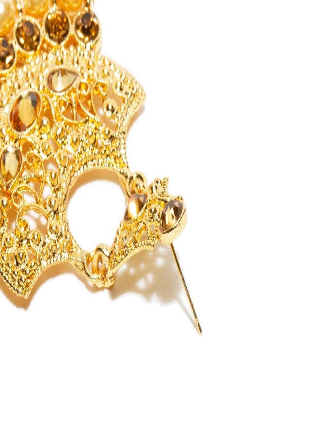 بينداني أقراط بيندهاني مصنوعة يدوياً من اللؤلؤ وتيكا هندية للرأس للنساء - Image 4