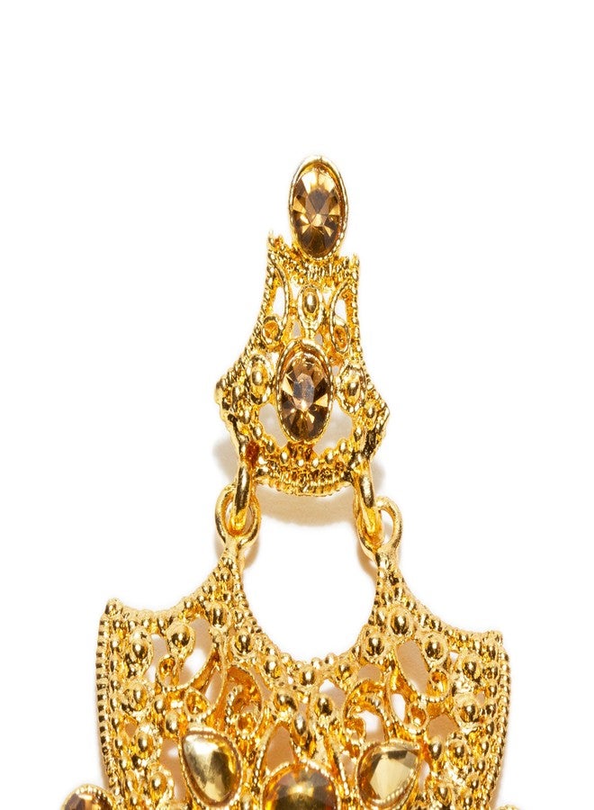 بينداني أقراط بيندهاني مصنوعة يدوياً من اللؤلؤ وتيكا هندية للرأس للنساء - Image 2