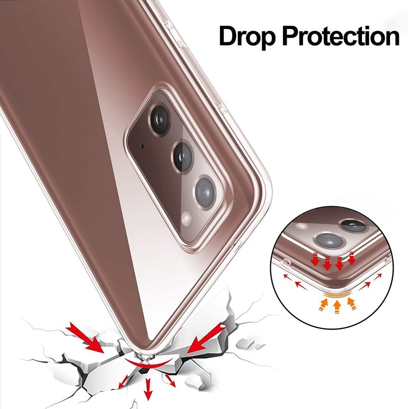 Nishtech غطاء خلفي شفاف هجين ناعم رفيع مضاد للغبار لجهاز سامسونج جالاكسي نوت 20 مع حماية الكاميرا - Image 3