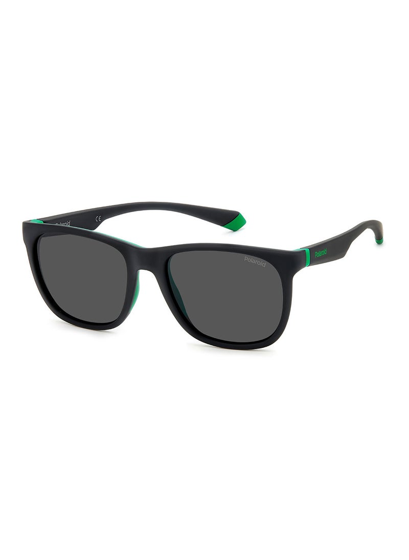 Polaroid Unisex UV Protection Square Sunglasses - Pld 2140/S Mt Blk Gr 55 - Lens Size: 55 Mm  - Image 1