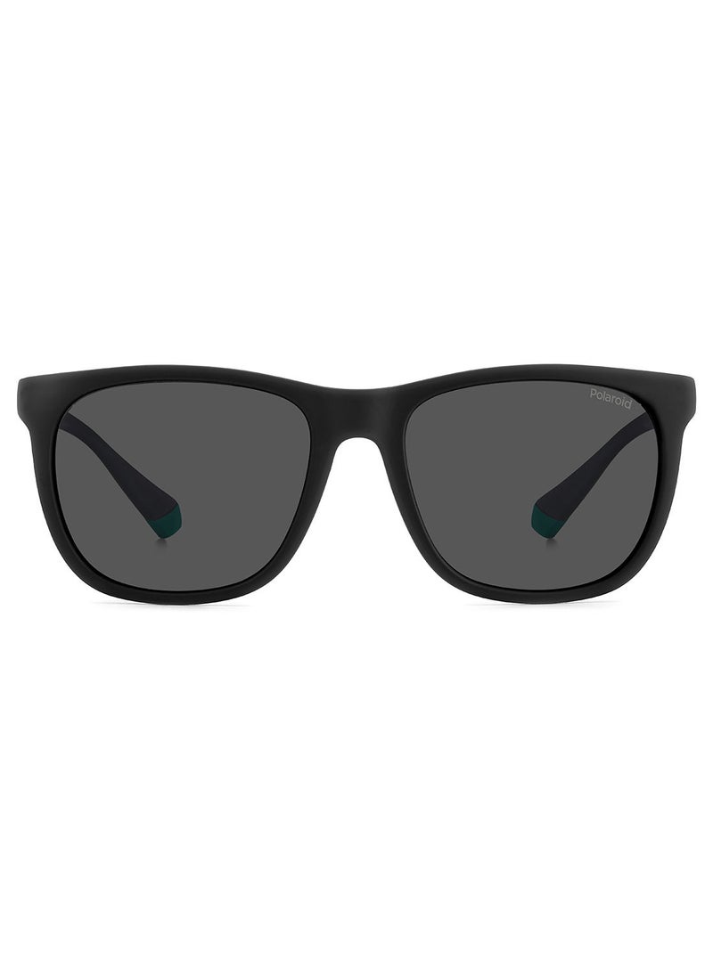 Polaroid Unisex UV Protection Square Sunglasses - Pld 2140/S Mt Blk Gr 55 - Lens Size: 55 Mm  - Image 3