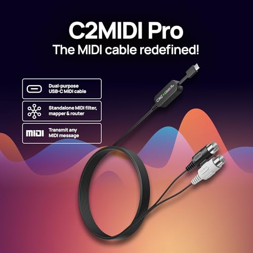 CME C2MIDI Pro - Dual-Purpose USB-C MIDI Cable with Filter, Mapper & Router - Plug & Play USB-to-MIDI Interface - Smart Standalone MIDI Cable with 32-Bit Processor - Image 2