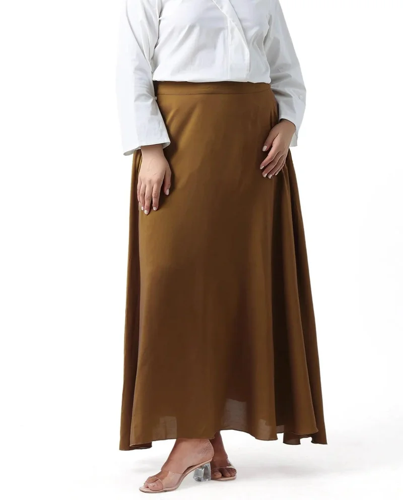 Rareism Women's Metallic Flared Maxi Skirt