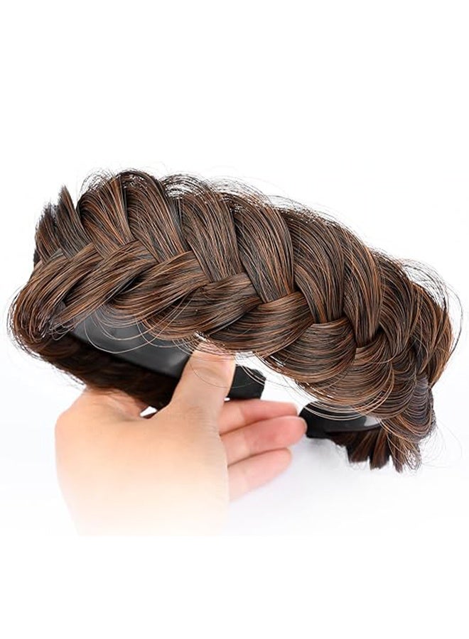 DUNISO Wide Braided Headband Hoop,Chunky Fishtail Braided Hair Band Hairpiece for Girls Women ,Wide Messy Braided Headband with Teeth ,Elastic Non-slip Hairpiece Band, Beauty Hair Accessories for Women and Girl - Image 3