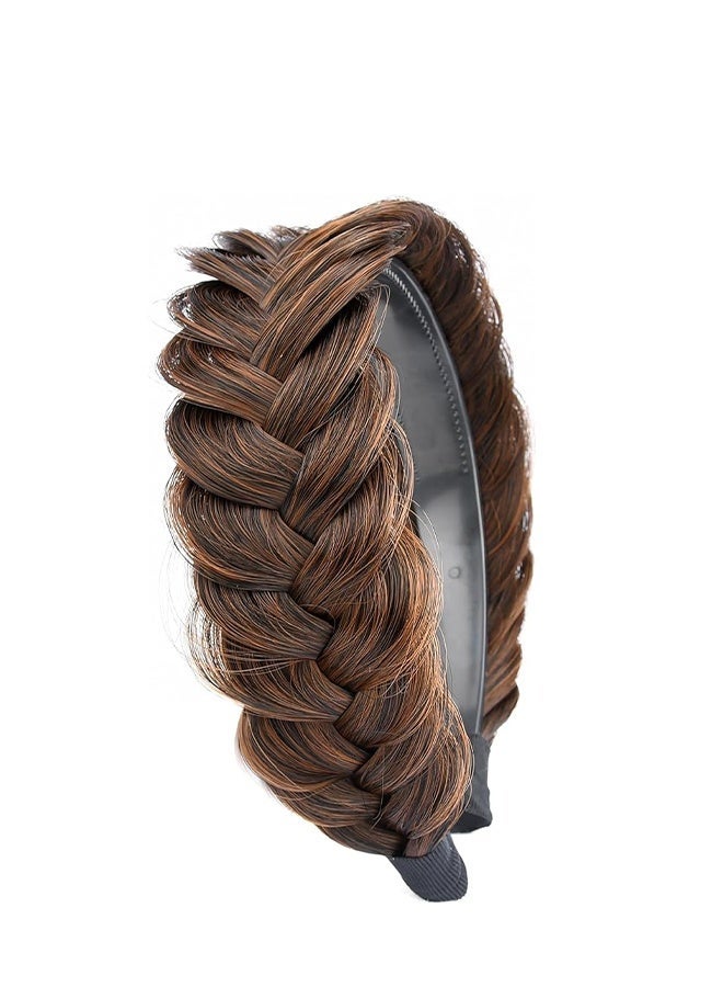 DUNISO Wide Braided Headband Hoop,Chunky Fishtail Braided Hair Band Hairpiece for Girls Women ,Wide Messy Braided Headband with Teeth ,Elastic Non-slip Hairpiece Band, Beauty Hair Accessories for Women and Girl - Image 5