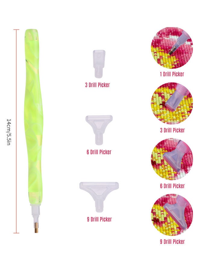 NIBEMINENT Rhinestone Picker Tool with Drill Heads for 5D DIY Diamond Painting Green - Image 2