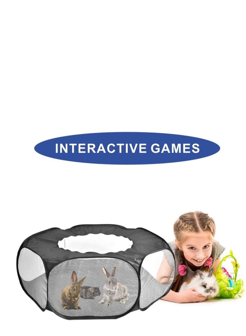 SOLARAE Bunny Cage Small Animals Tent Hamster Playpen with Portable Breathable Transparent Outdoor Indoor Yard Fence Pet for Rabbit Ferret - Image 5