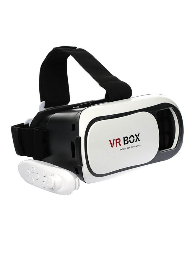 VR02 Virtual Reality Glasses With Remote Controller White/Black - Image 1