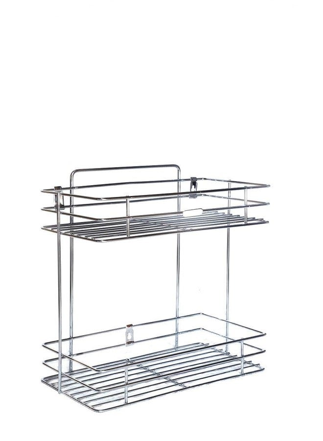 AASMUDRAT Wall Mount 2 Layer Stainless Steel Kitchen Rack | Spice Rack & Shelf Organizer for Storage | Rust-Free Tiered Shelf Stand for Fruits, Vegetables, Jars, Utensils. - Image 4