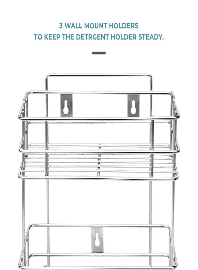 AASMUDRAT Wall Mount 2 Layer Stainless Steel Kitchen Rack | Spice Rack & Shelf Organizer for Storage | Rust-Free Tiered Shelf Stand for Fruits, Vegetables, Jars, Utensils. - Image 5