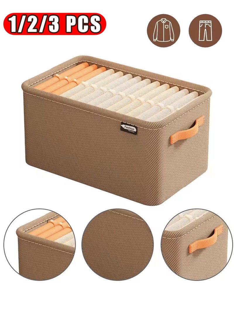 storage box for clothes,Wardrobe Clothes Organizer – Foldable Closet Storage Bins for Jeans, Shirts, and More – Washable Fabric Drawer Organizers with Carrying Handles, Space-Saving Cube Storage Boxes for Home, Bedroom, Office  - Image 1