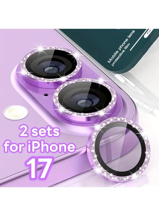 Sage Glitter Camera Lens Protector For iPhone 17 With Metal Reinforced Edges - Image 2