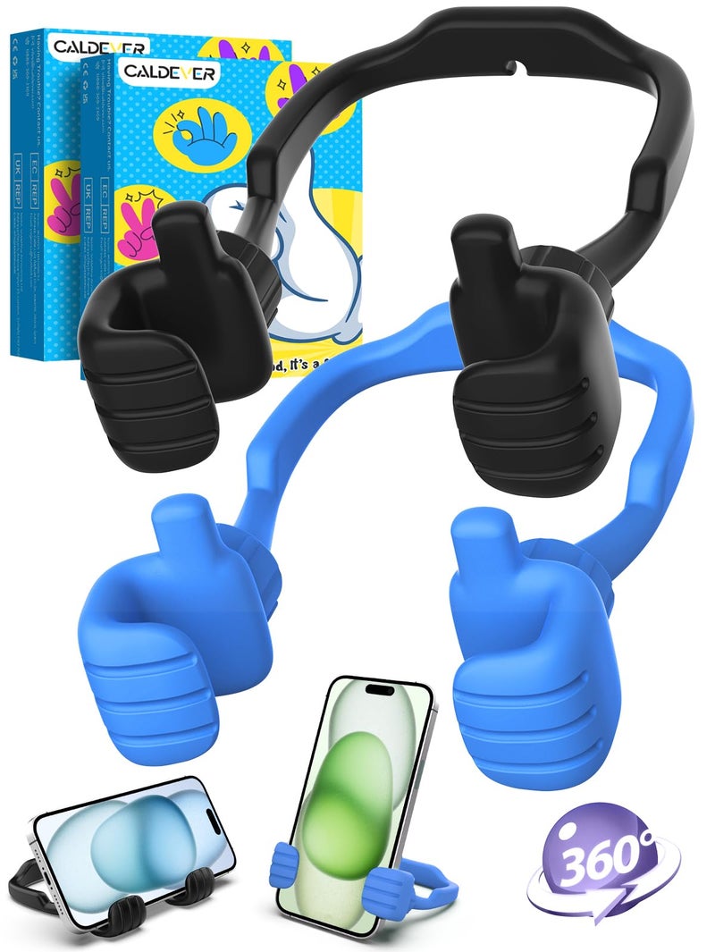 CALDEVER Easter Basket Stuffers for Teens Boys Girls Him Men Ideas: 2 Pack Thumbs Up Lazy Phone Stand Cell Phone Holder Easter Gifts for Kids Teenage Son Her Women Wife Adults Funny Cool Gadgets - Image 1