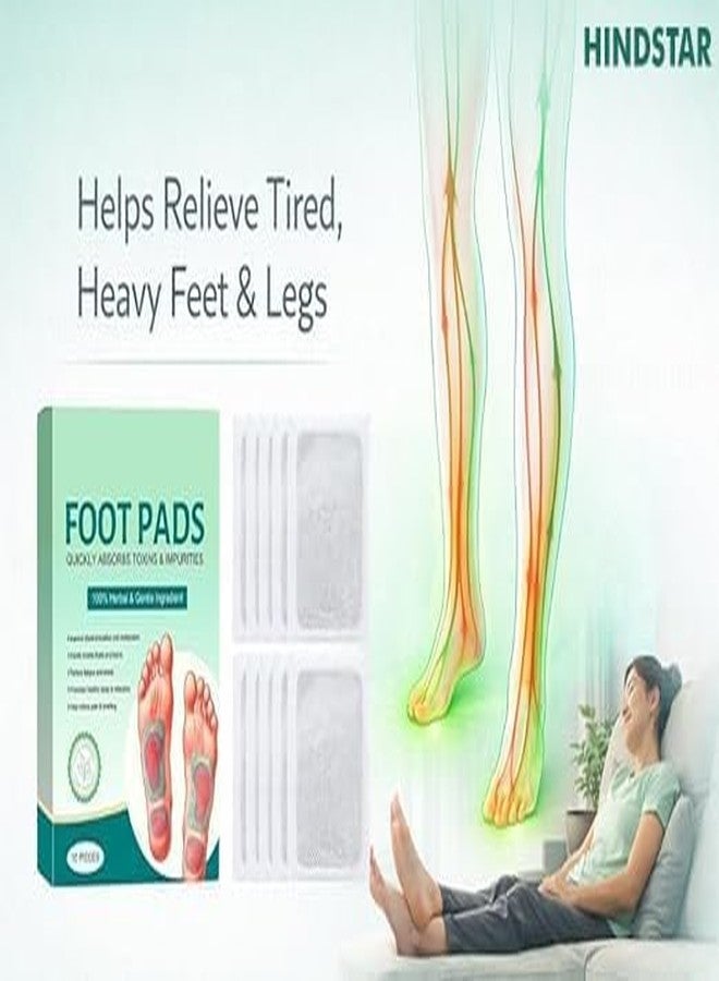 HINDSTAR Herbal Mild Care Foot Pads for Men & Women | Soft Self-Adhesive Overnight Foot Patches | Lightweight, Comfortable & Easy-to-Use Daily Foot Care Pads for Regular Use (10 Pieces, Pack of 1) - Image 3