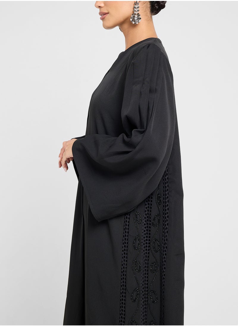 Embellished Black Abaya with Sheila