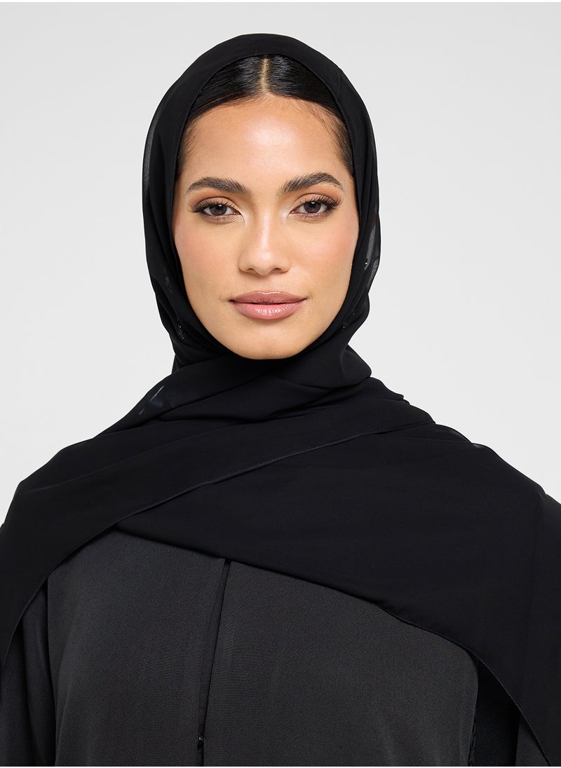 Embellished Black Abaya with Sheila