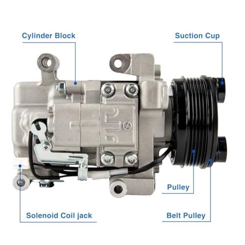 MARSFLUX A/C Compressor, Air Conditioning Compressors Replacement For Mazda 3 2004-2006 2008-2009, for Mazda 5 2006-2010, for Mazda 3 2007 2.0L/2.3L/2.3T, Replace 140162C, 140639C, 50523, C1436 - Image 4